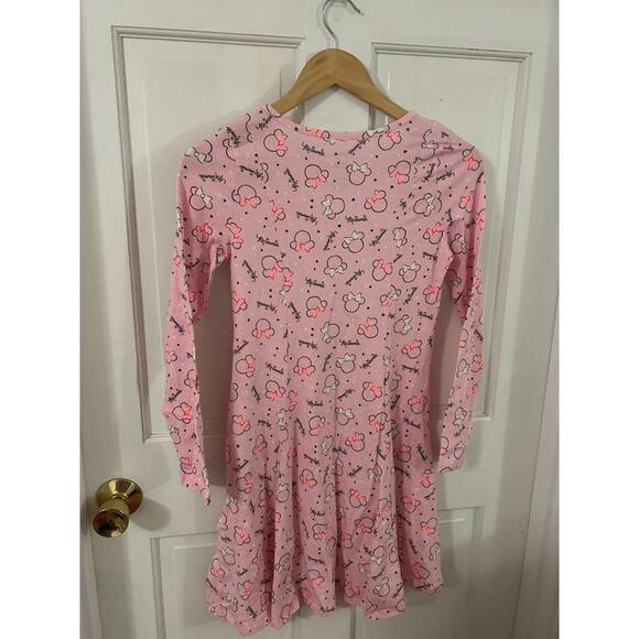 Jumping Beans Pink Minnie Pink Long Sleeve Dress Girls Size 12 - Picture 4 of 4